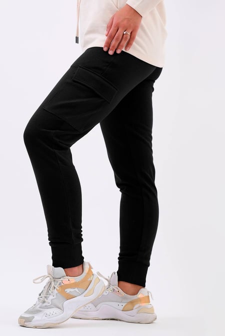 Womens Black Jersey Utility Trouser