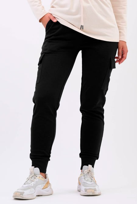 Womens Black Jersey Utility Trouser