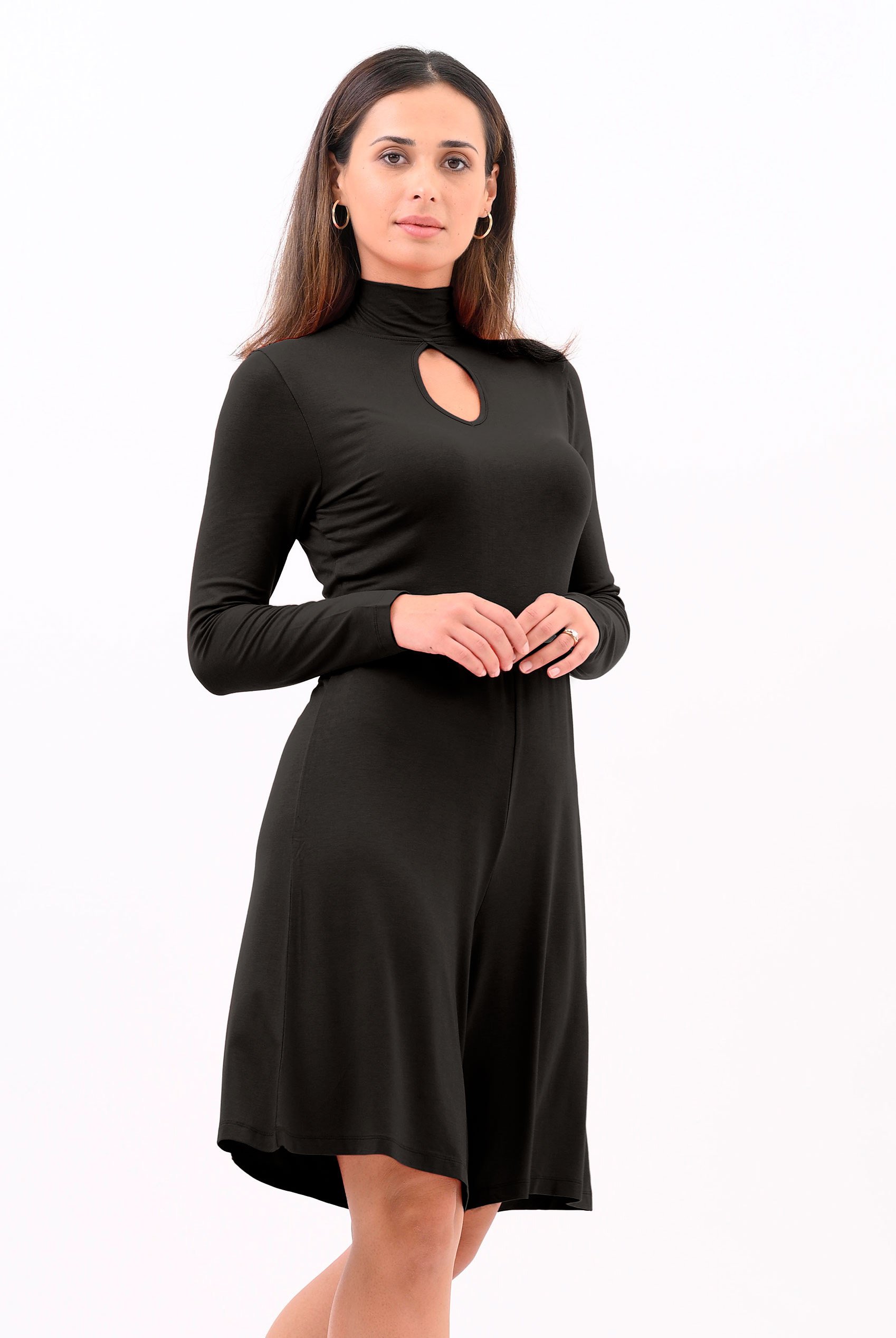 Womens High Neck Long Sleeve Playsuit