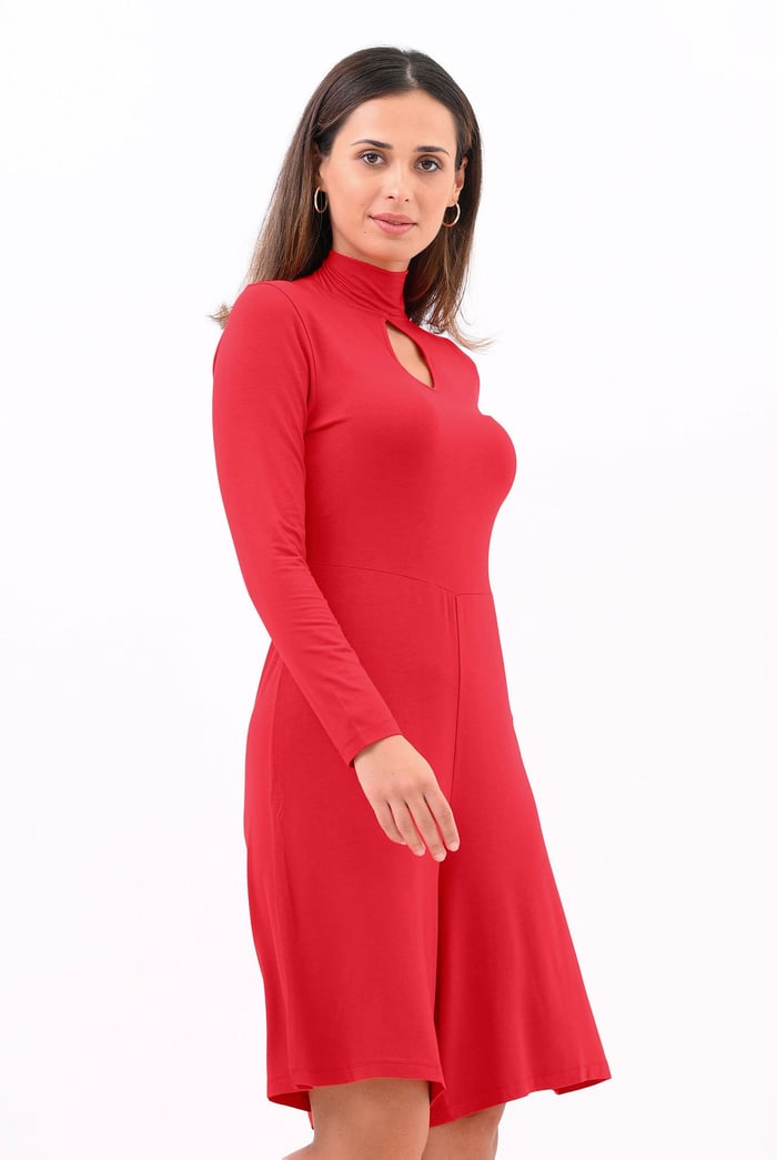 Womens High Neck Long Sleeve Playsuit