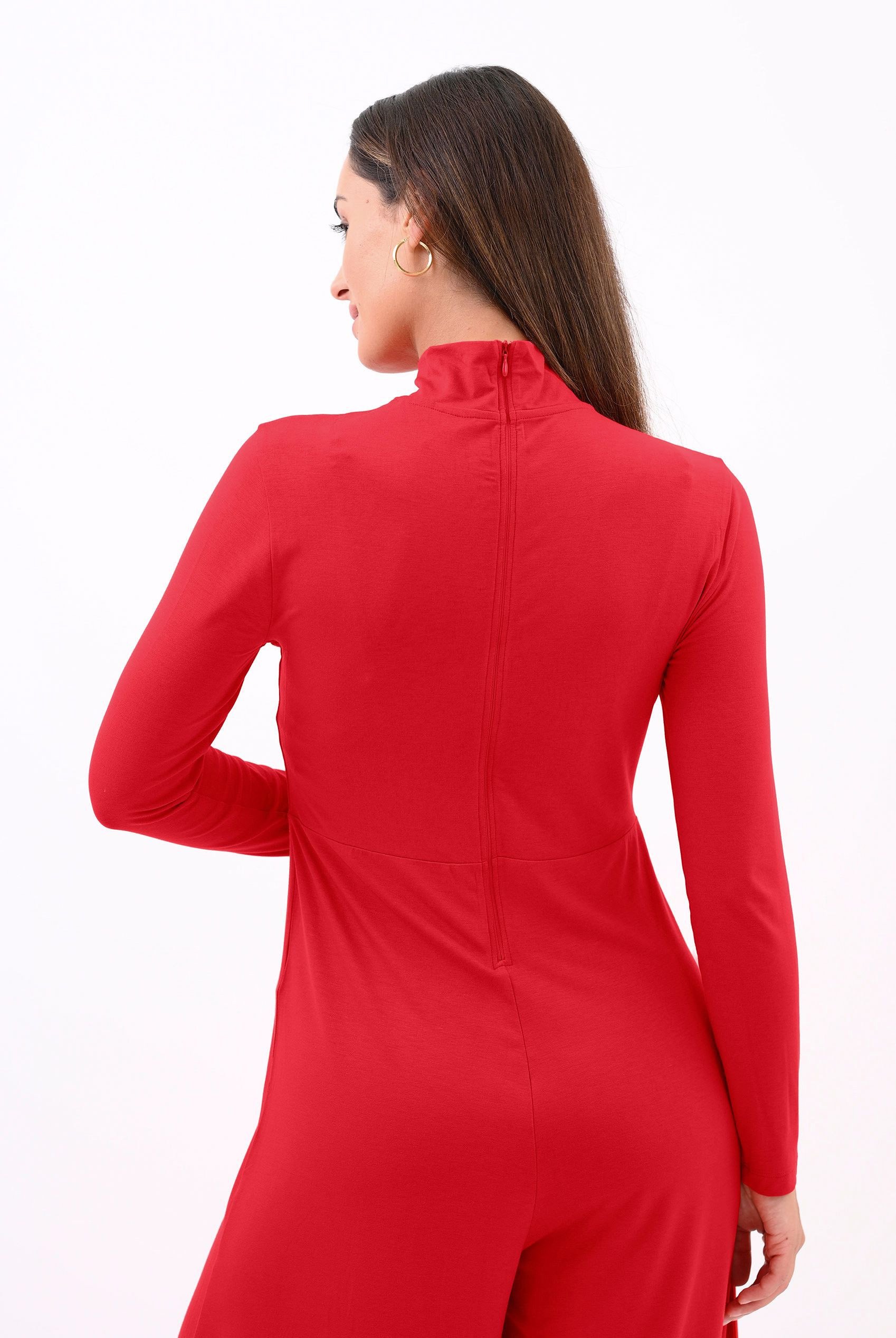 Womens High Neck Long Sleeve Playsuit