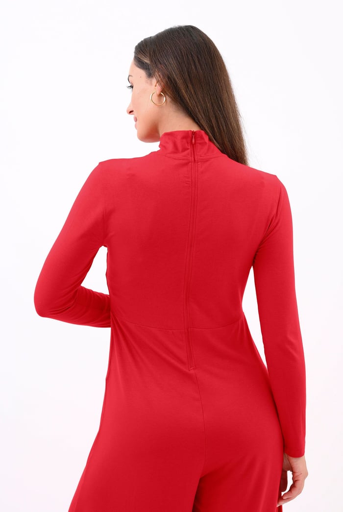 Womens High Neck Long Sleeve Playsuit