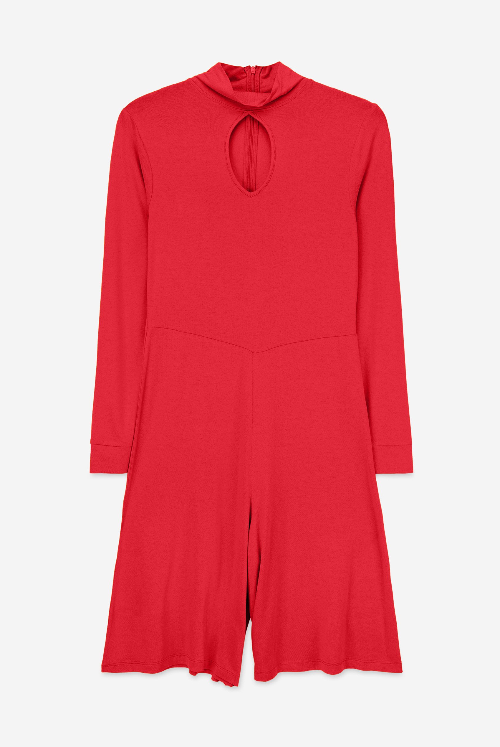 Womens High Neck Long Sleeve Playsuit