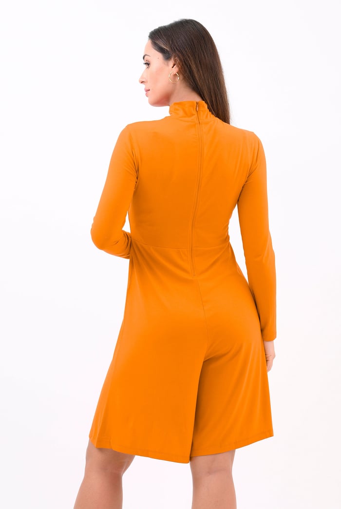 Womens High Neck Long Sleeve Playsuit