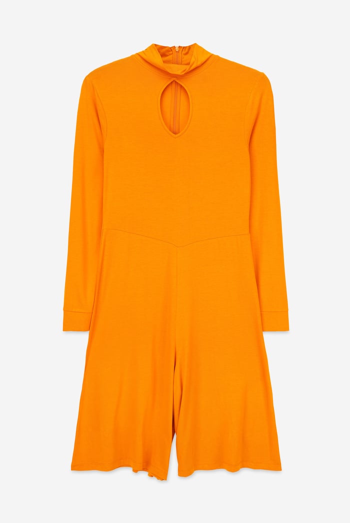 Womens High Neck Long Sleeve Playsuit