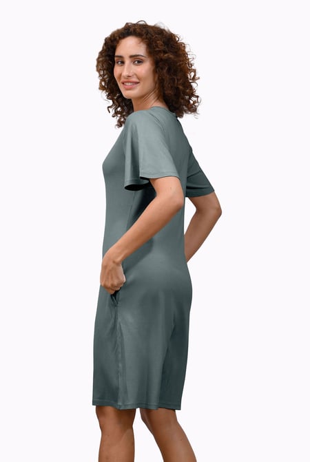 Green Bell Sleeve Textured Rib Playsuit