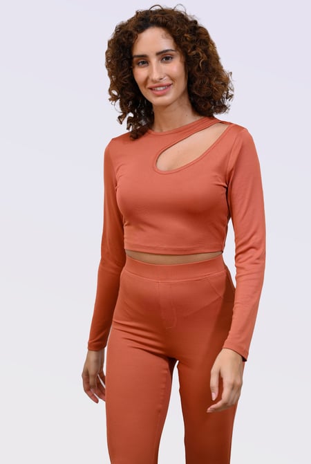 Cream Ribbed Crop Top & High Waist Leggings Set