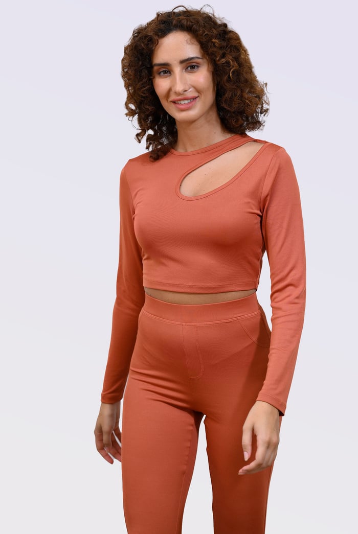 Ribbed Crop Top & High Waist Leggings Set