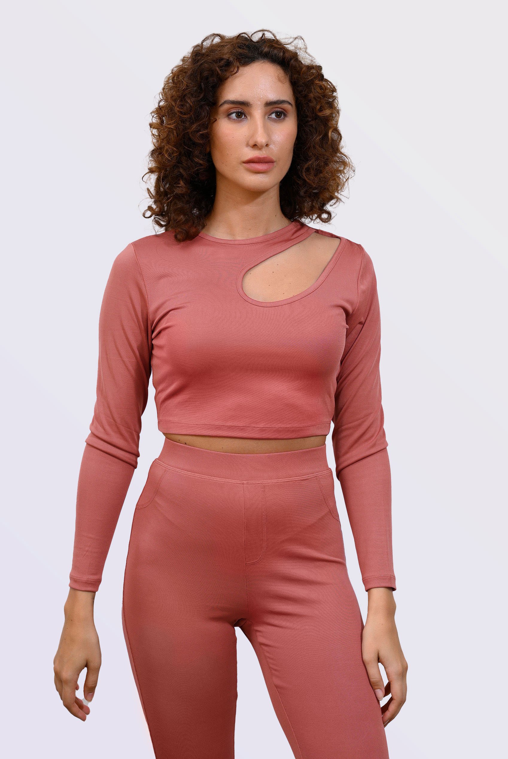 Ribbed Crop Top & High Waist Leggings Set