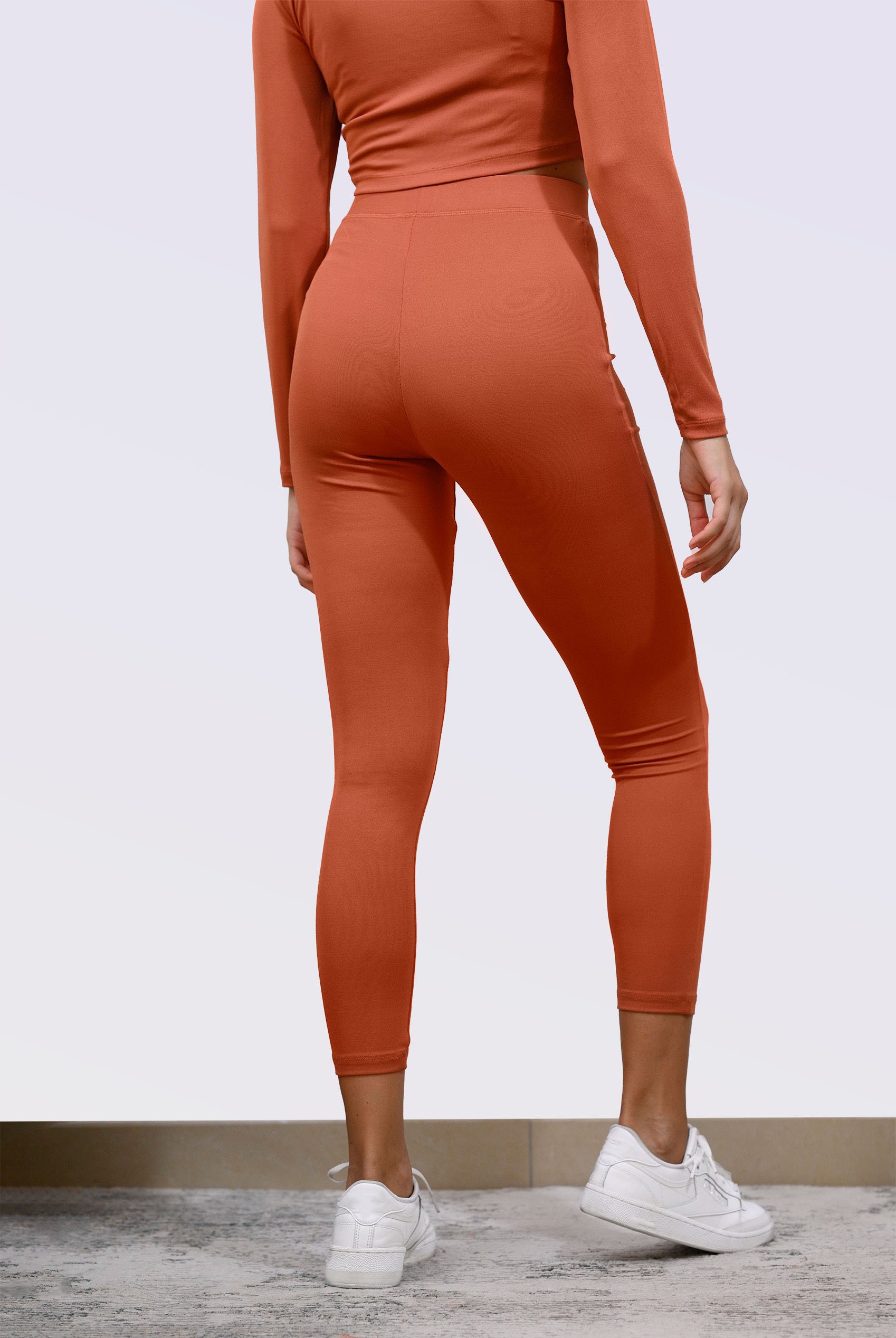Ribbed Crop Top & High Waist Leggings Set
