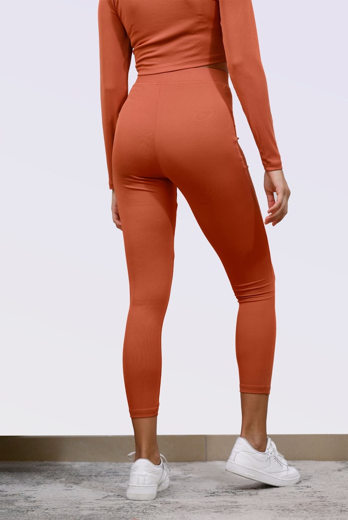 Ribbed Crop Top & High Waist Leggings Set