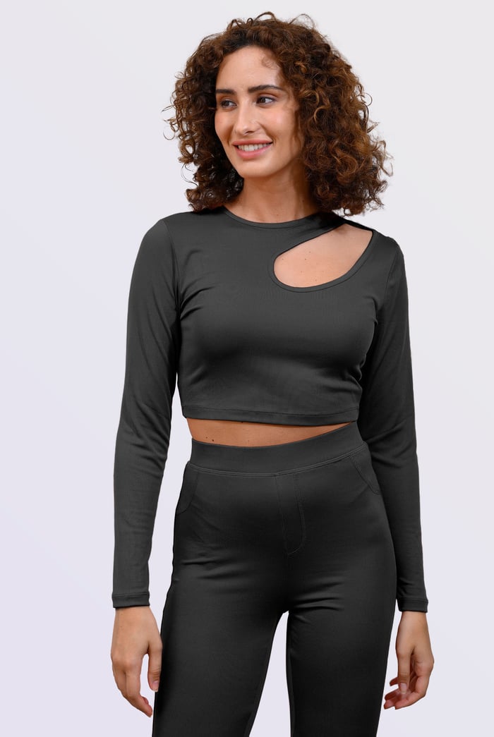 Ribbed Crop Top & High Waist Leggings Set