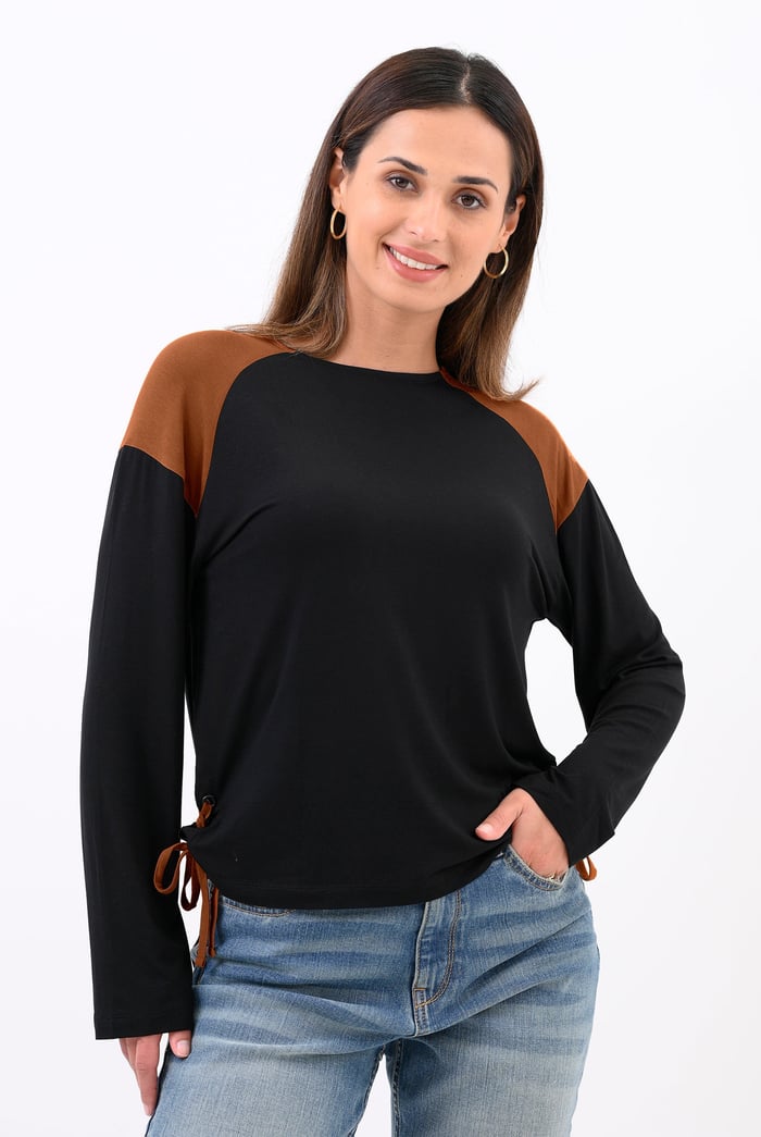 Womens Colour Block Raglan Sleeve Tops