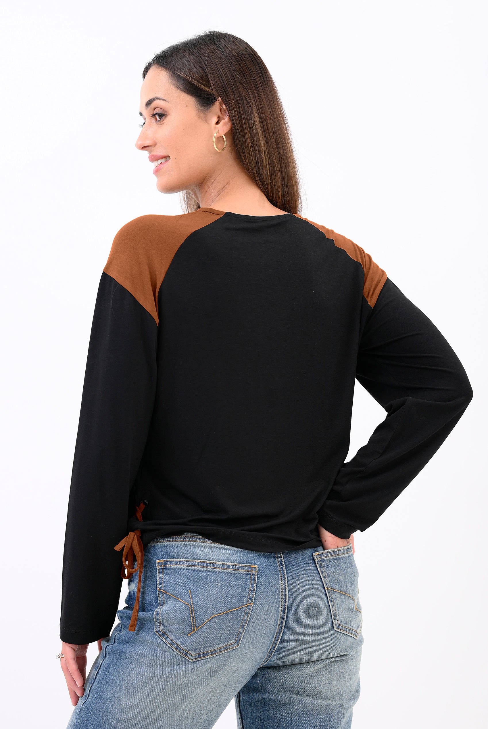 Womens Colour Block Raglan Sleeve Tops