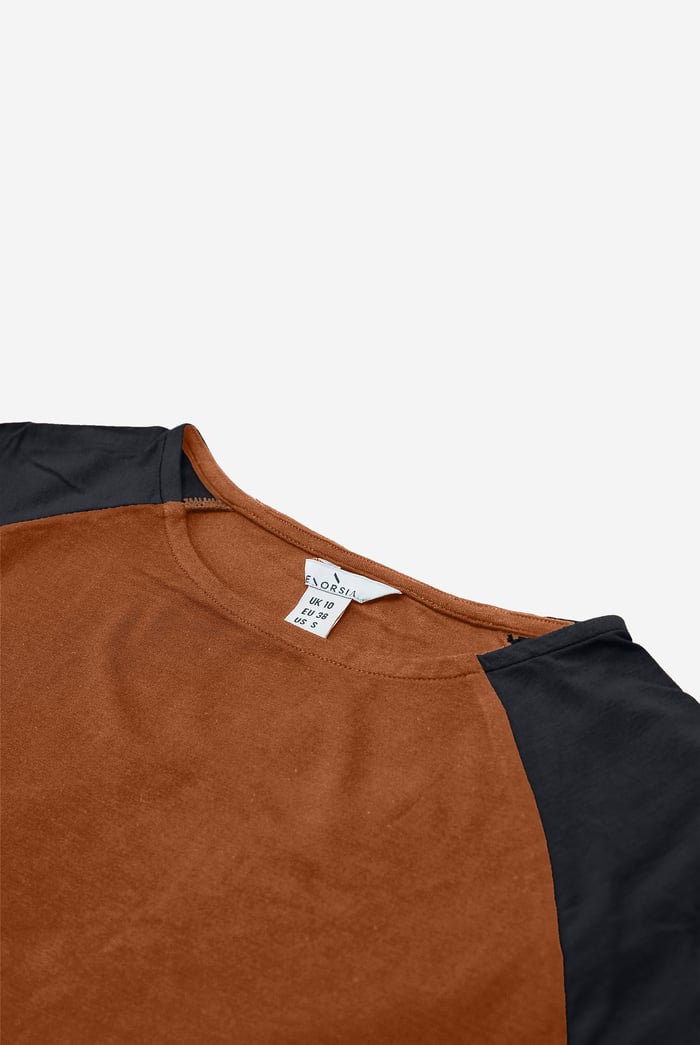 Womens Colour Block Raglan Sleeve Tops