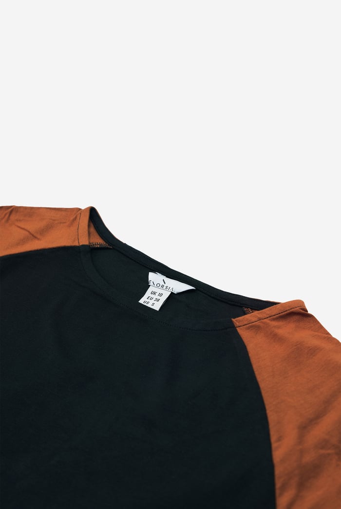 Womens Colour Block Raglan Sleeve Tops