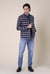 Mens Navy/White Signature Oxford Check Shacket
