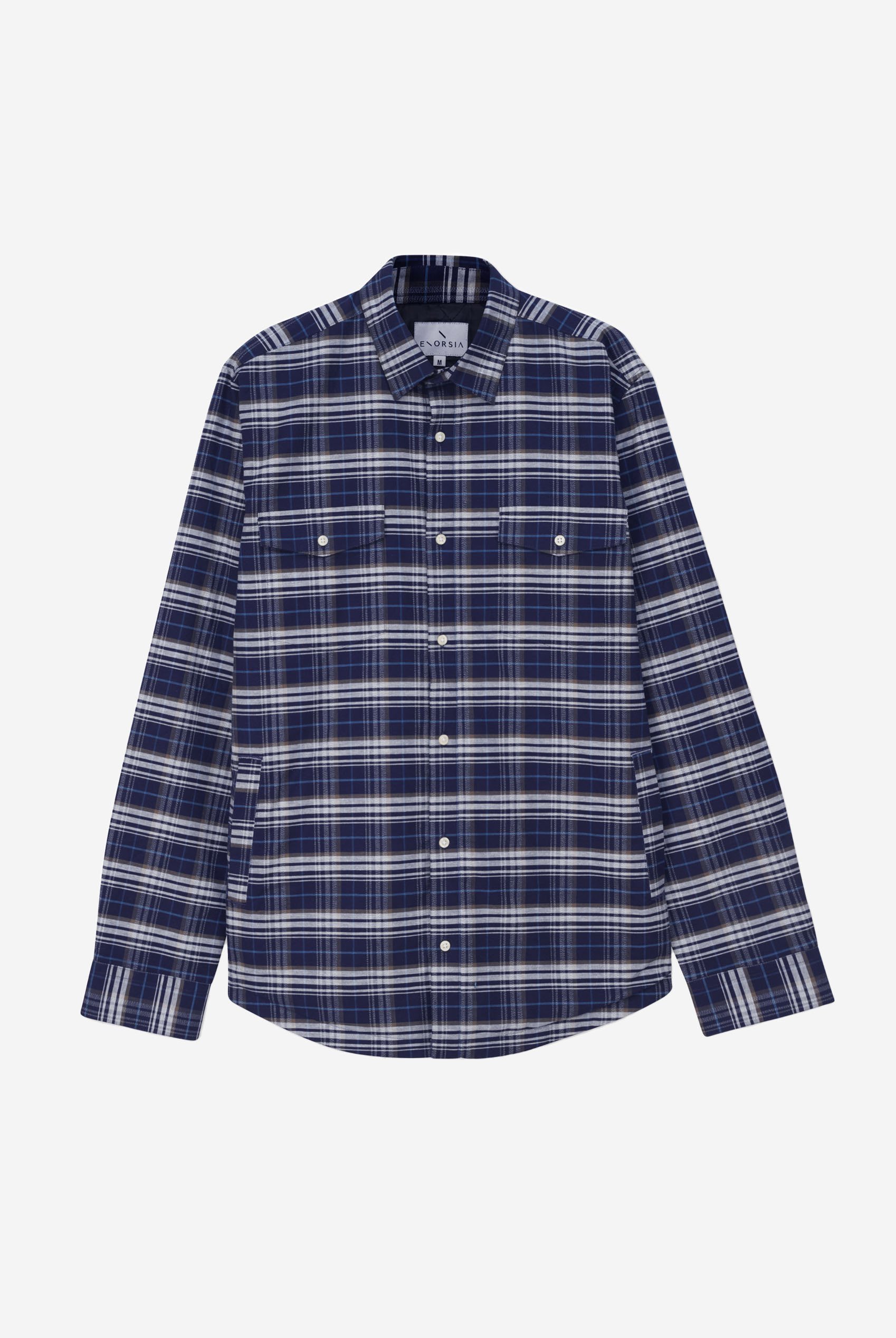 Mens Navy/White Signature Oxford Check Shacket