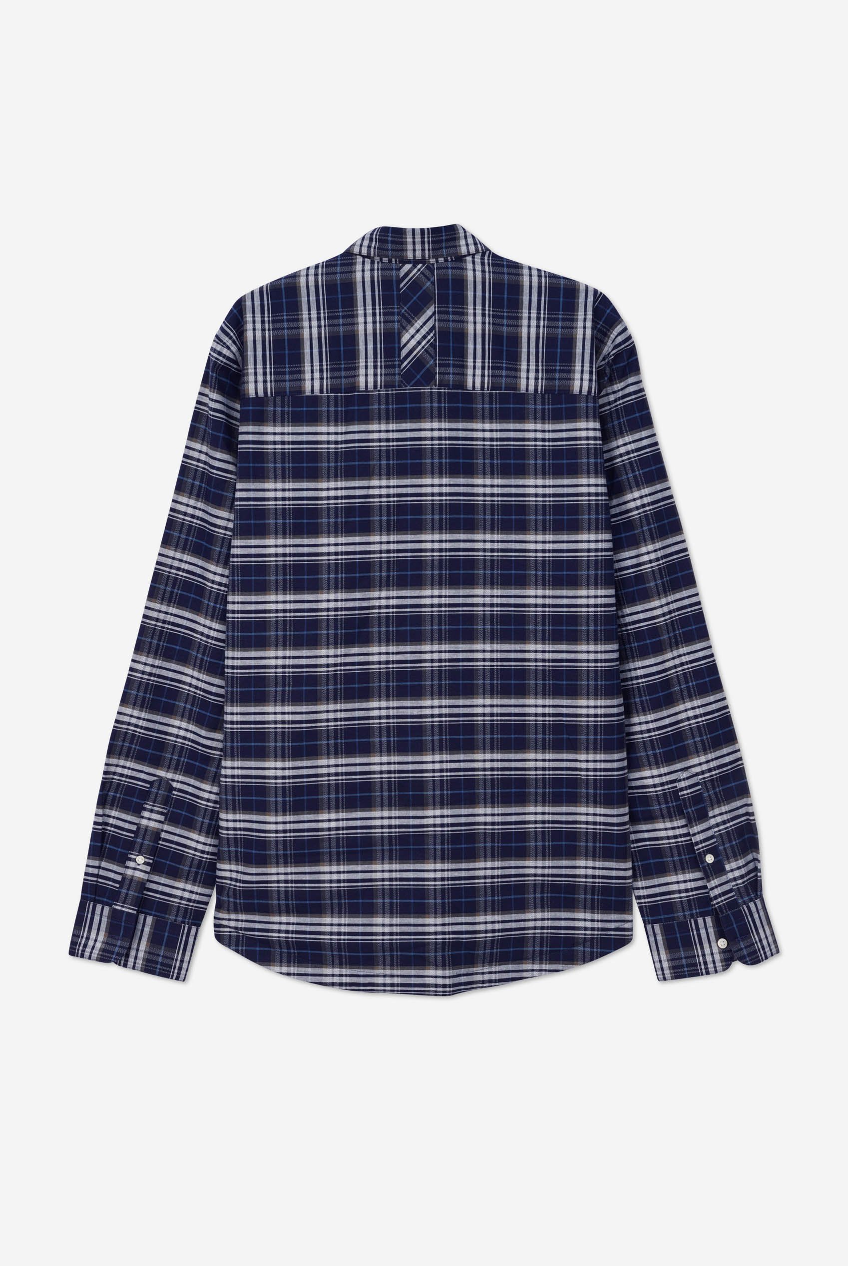 Mens Navy/White Signature Oxford Check Shacket