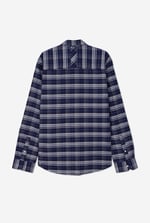 Mens Navy/White Signature Oxford Check Shacket