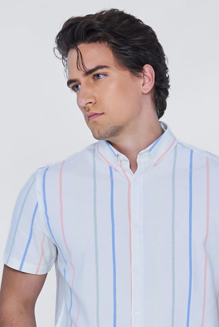 Stripe Short Sleeve Oxfrod Shirt