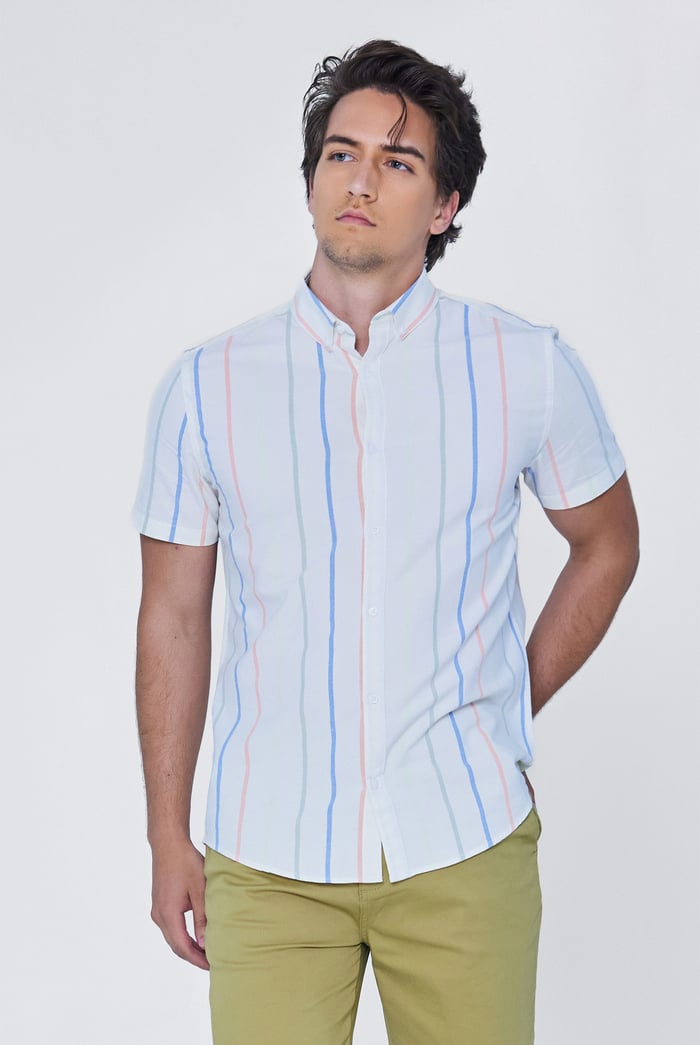 Stripe Short Sleeve Oxfrod Shirt