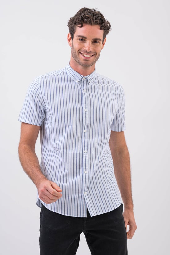 Stripe Short Sleeve Oxfrod Shirt