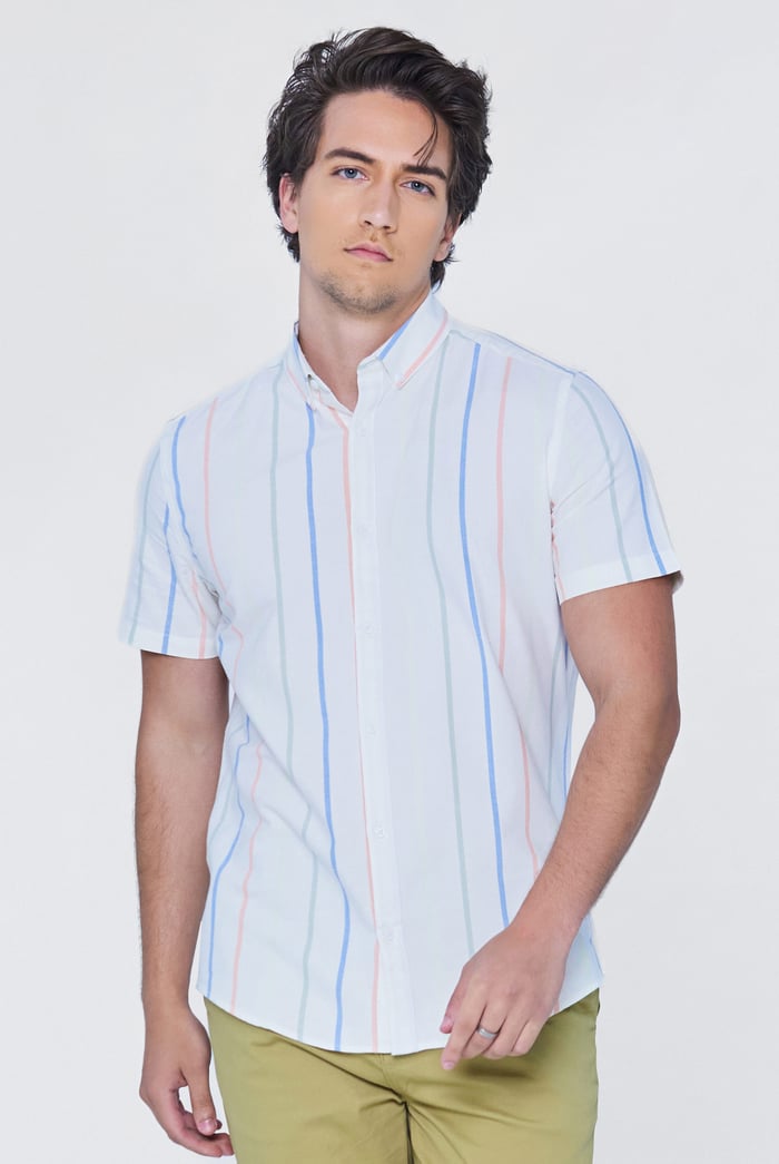 Stripe Short Sleeve Oxfrod Shirt