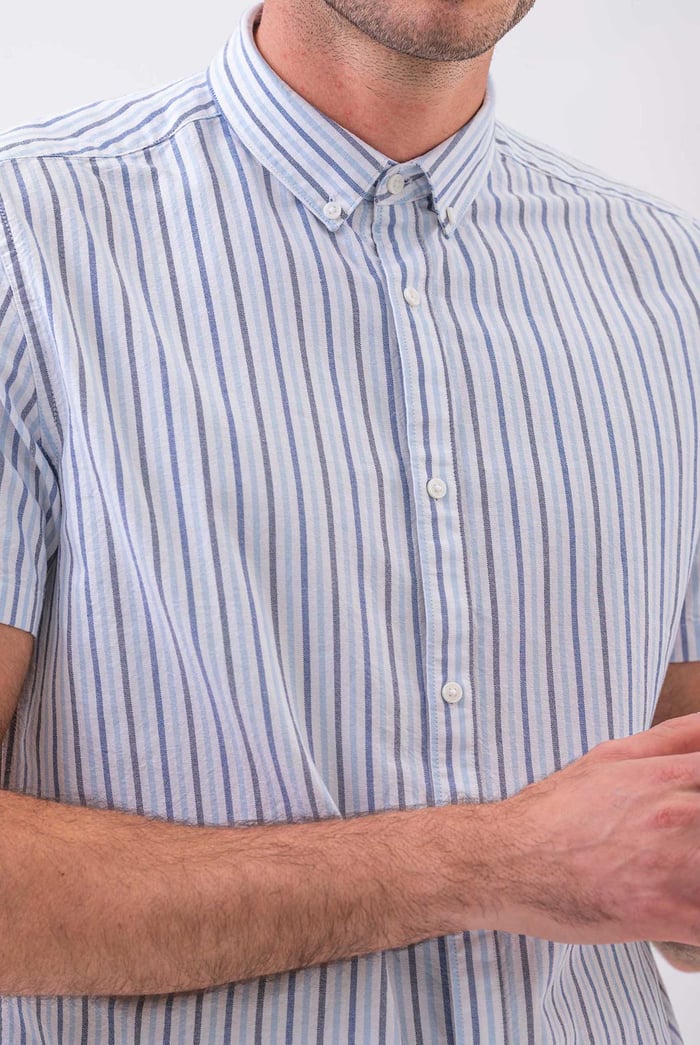 Stripe Short Sleeve Oxfrod Shirt