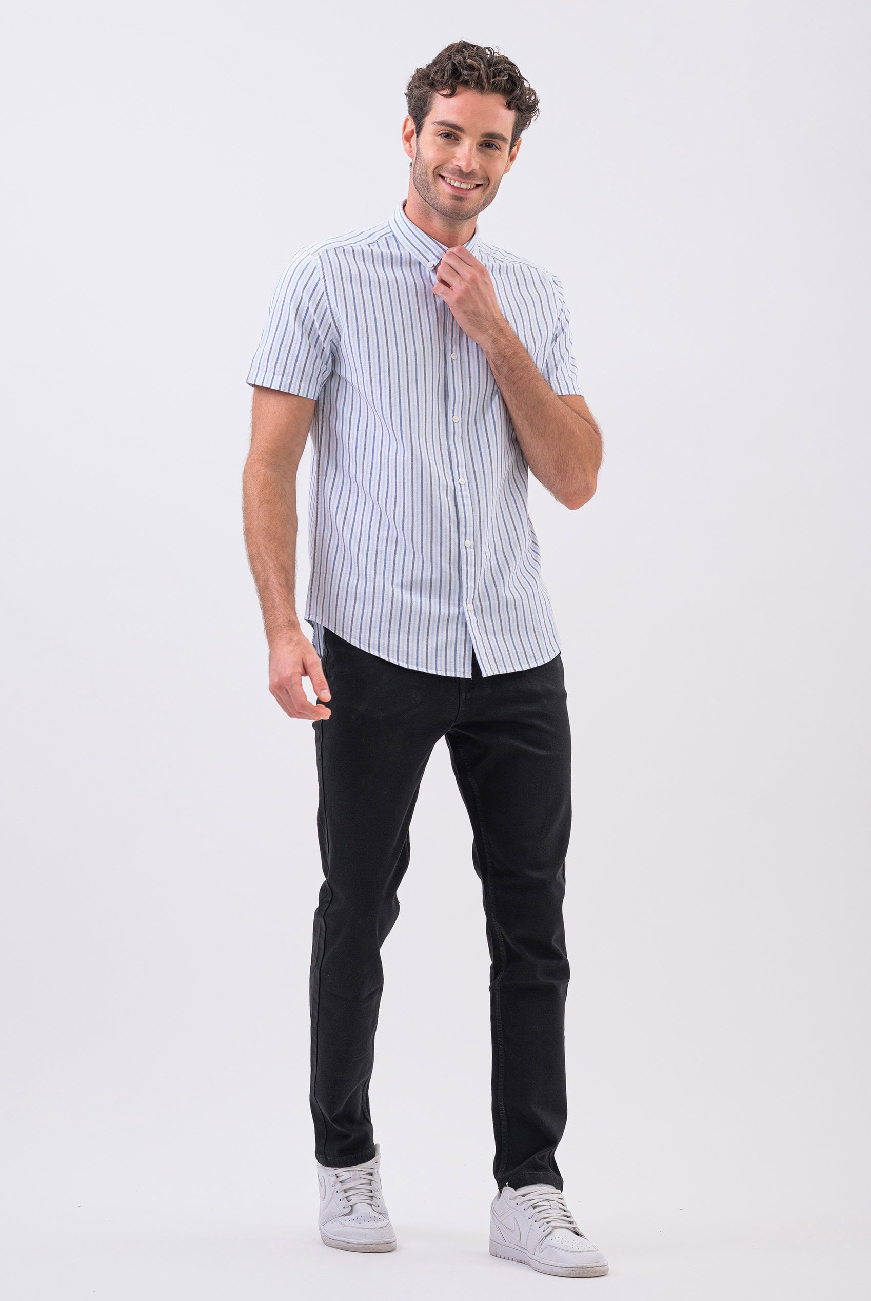 Stripe Short Sleeve Oxfrod Shirt
