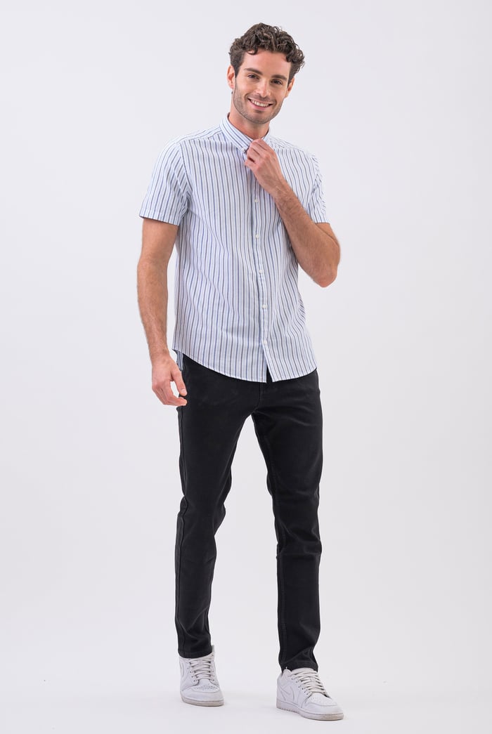 Stripe Short Sleeve Oxfrod Shirt