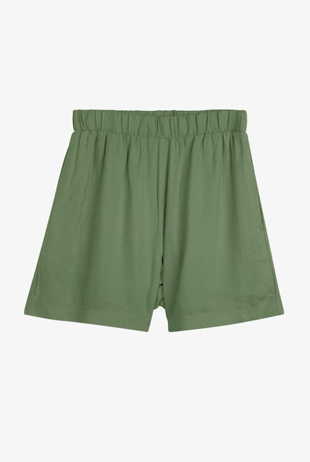 Green Elasticated Viscose Shorts