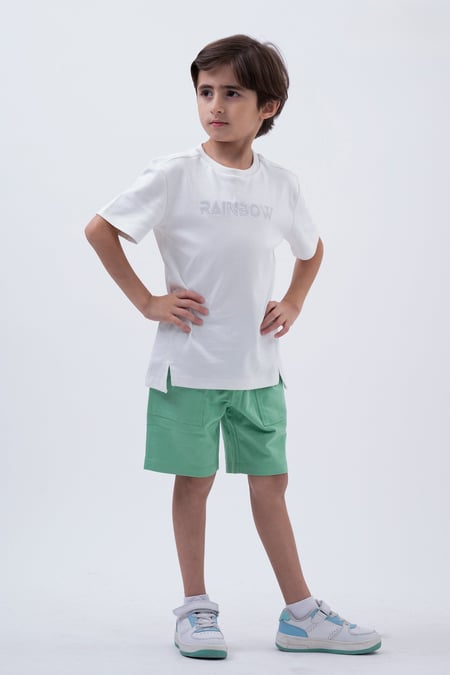 Crew Neck Shiny Printed T-Shirt