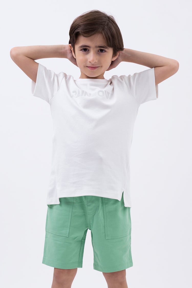 Crew Neck Shiny Printed T-Shirt