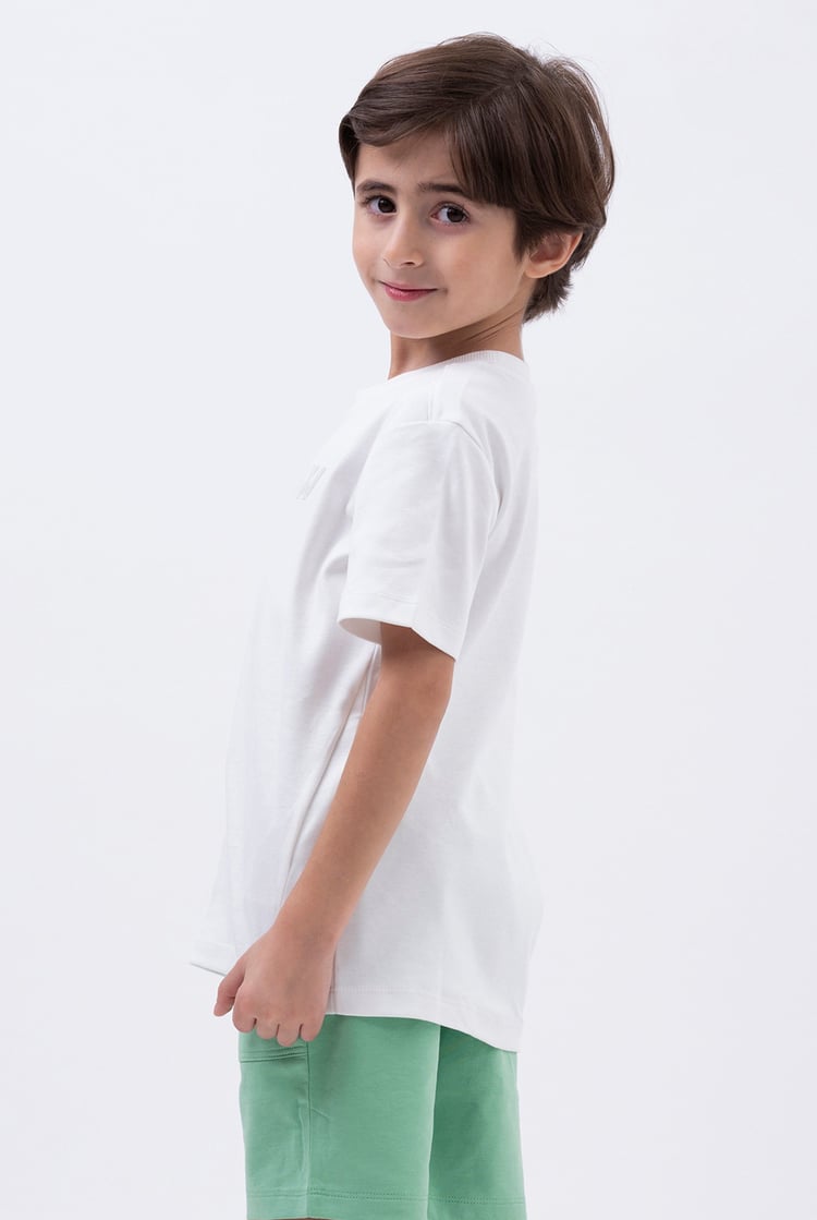 Crew Neck Shiny Printed T-Shirt