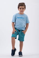 Crew Neck Shiny Printed T-Shirt