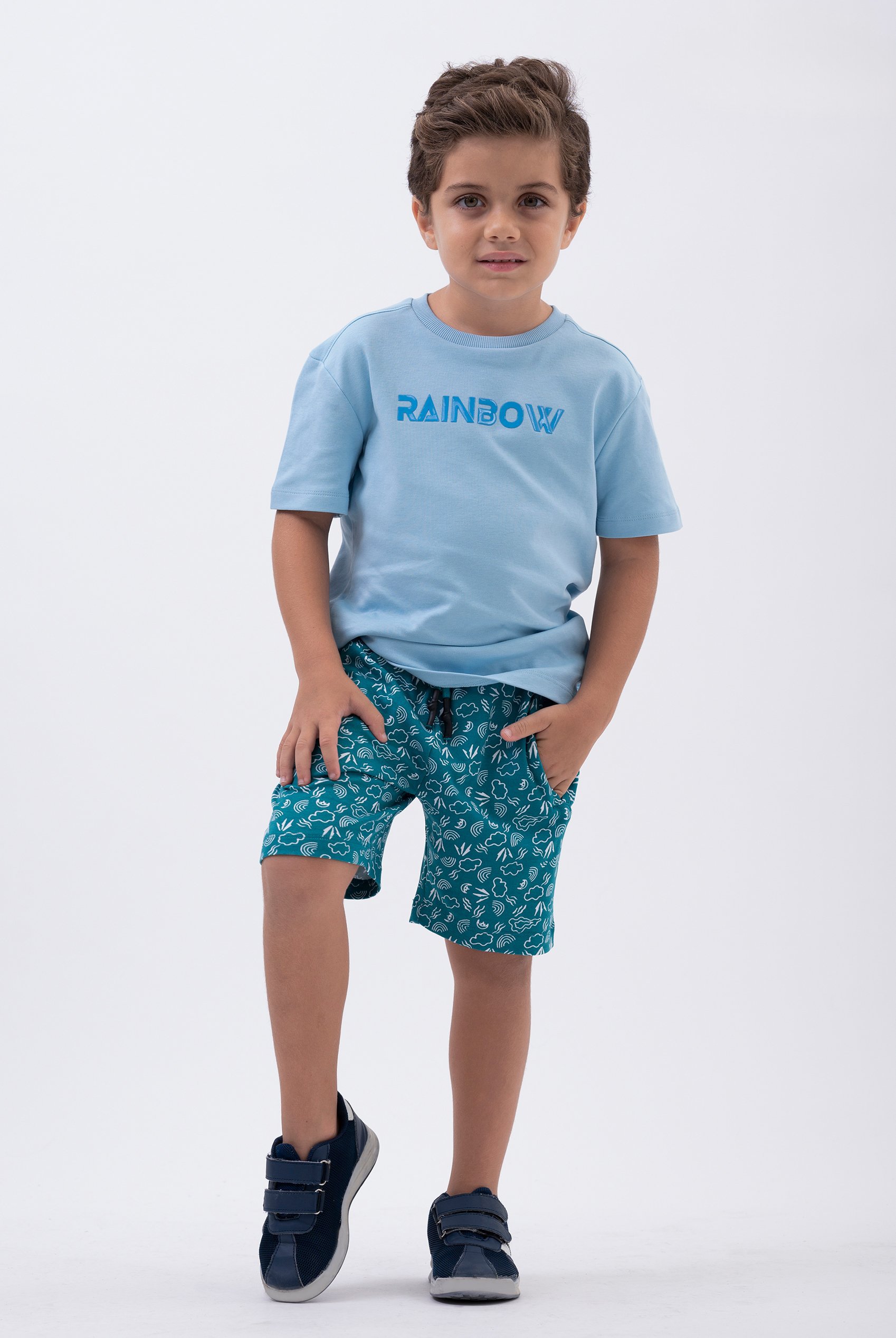 Crew Neck Shiny Printed T-Shirt