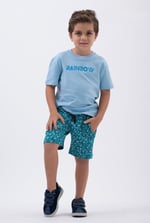 Crew Neck Shiny Printed T-Shirt