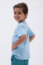 Crew Neck Shiny Printed T-Shirt