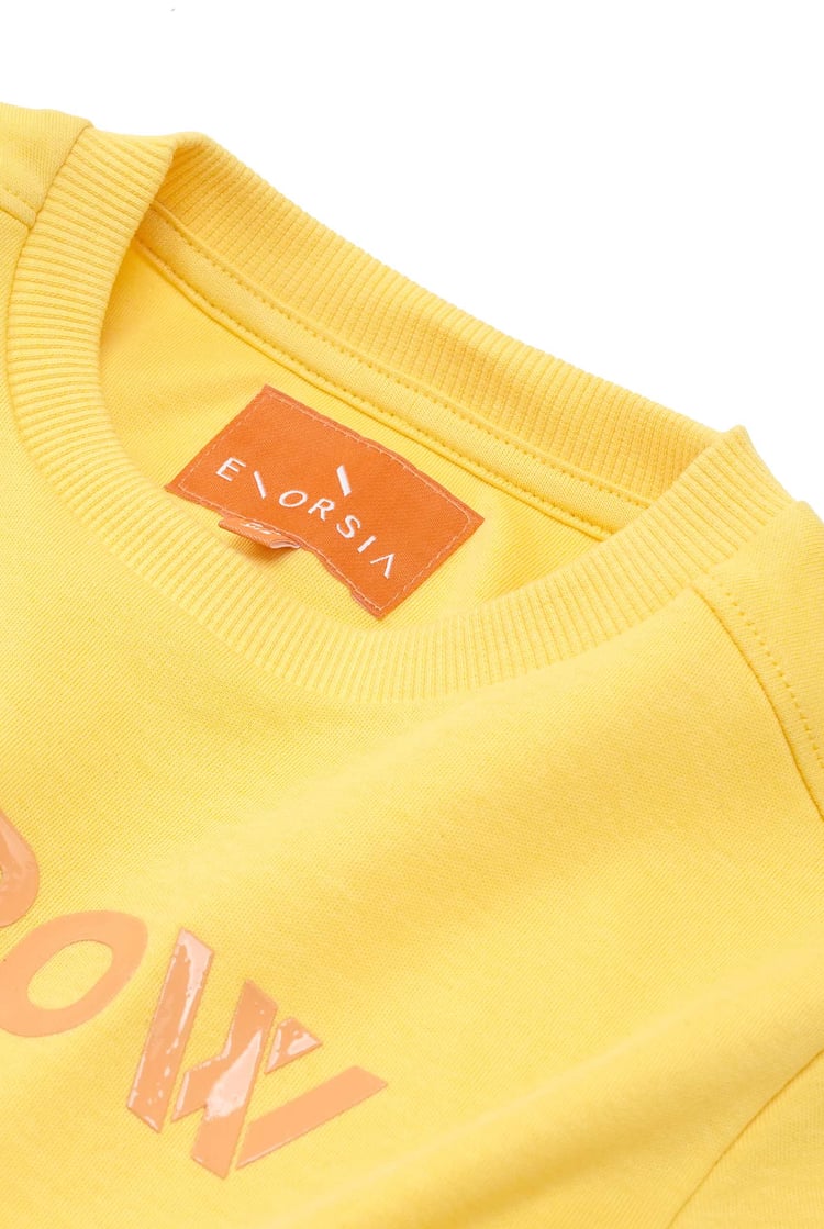 Crew Neck Shiny Printed T-Shirt