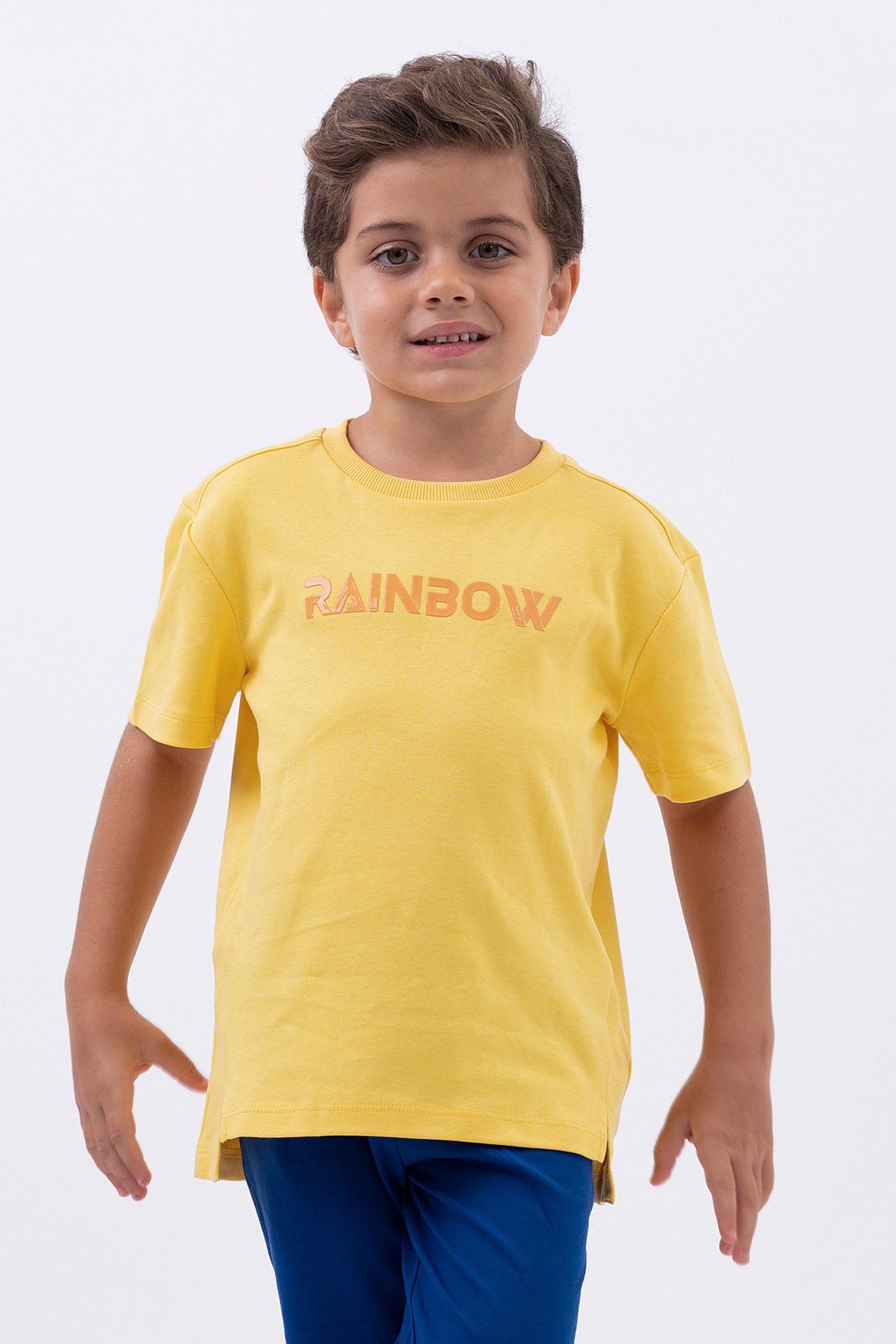 Crew Neck Shiny Printed T-Shirt