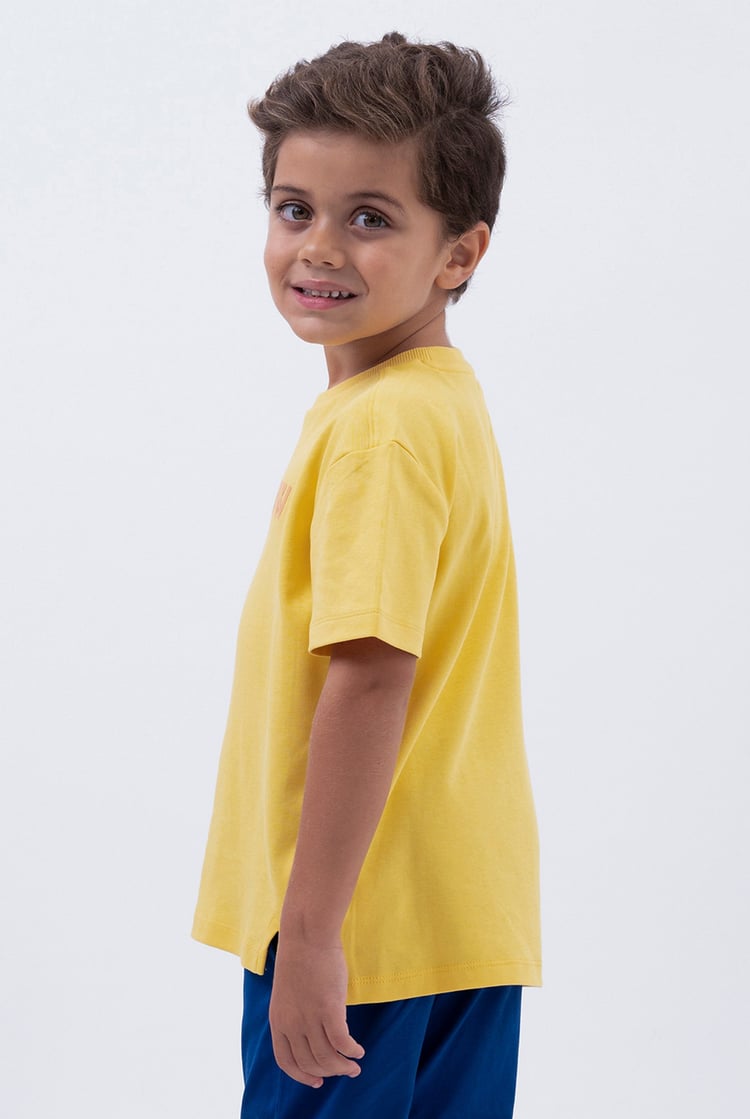 Crew Neck Shiny Printed T-Shirt