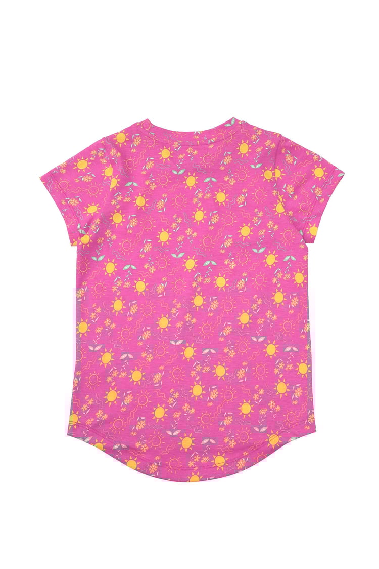 Girls Printed SS T-Shirt & Cropped Pyjama Set