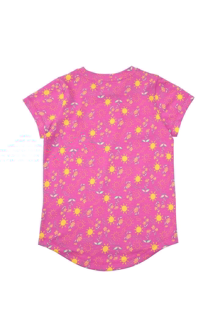 Girls Printed SS T-Shirt & Cropped Pyjama Set