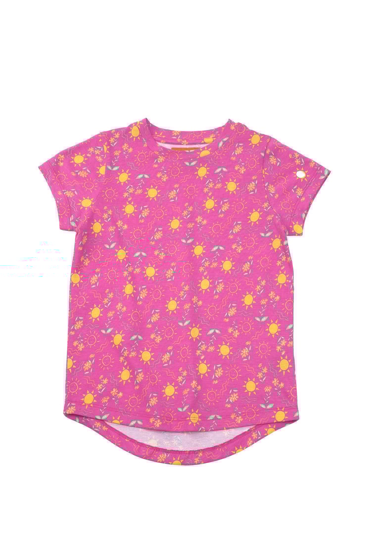 Girls Printed SS T-Shirt & Cropped Pyjama Set