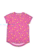Girls Printed SS T-Shirt & Cropped Pyjama Set
