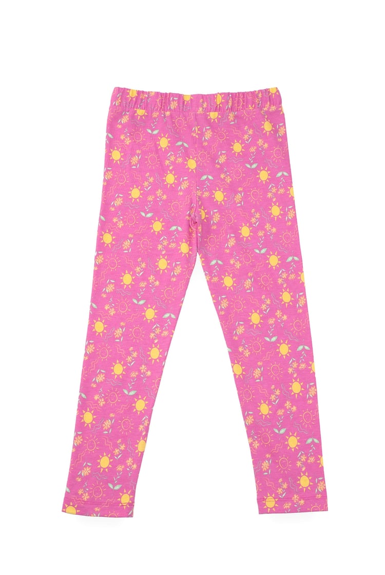 Girls Printed SS T-Shirt & Cropped Pyjama Set