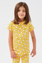 Girls Printed SS T-Shirt & Cropped Pyjama Set