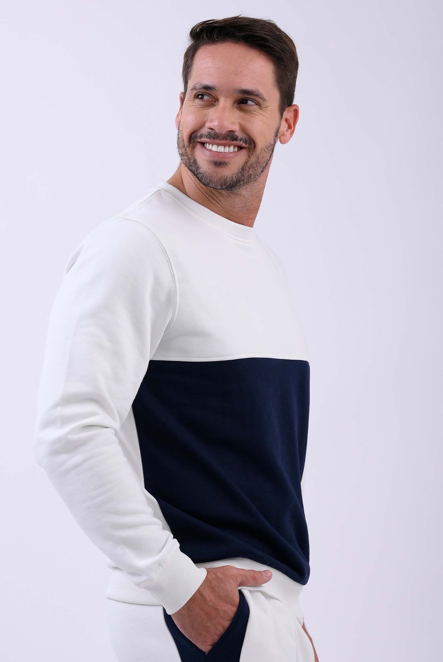 Crew Neck Colour Block Sweatshirt