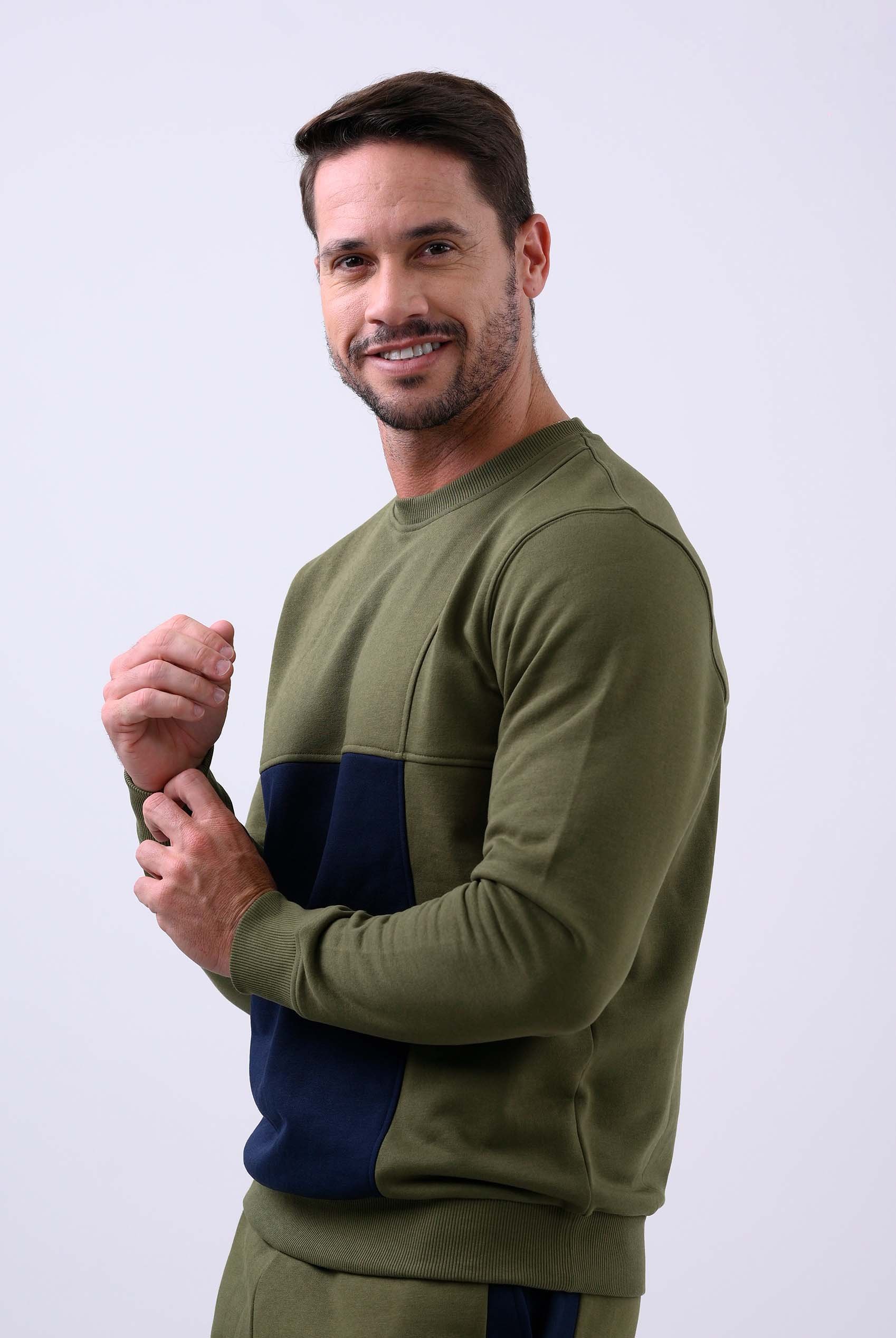 Crew Neck Colour Block Sweatshirt